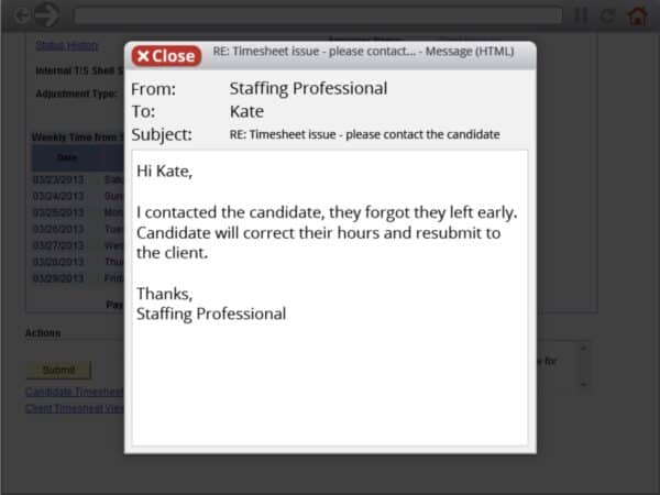 Timesheet Management Course Email Received From Staffing Professional